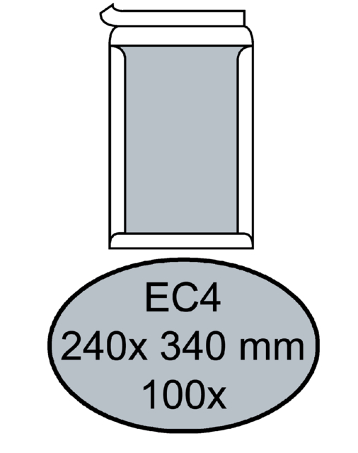 Envelop Quantore bordrug EC4 240x340mm zelfklevend wit 100 stuks