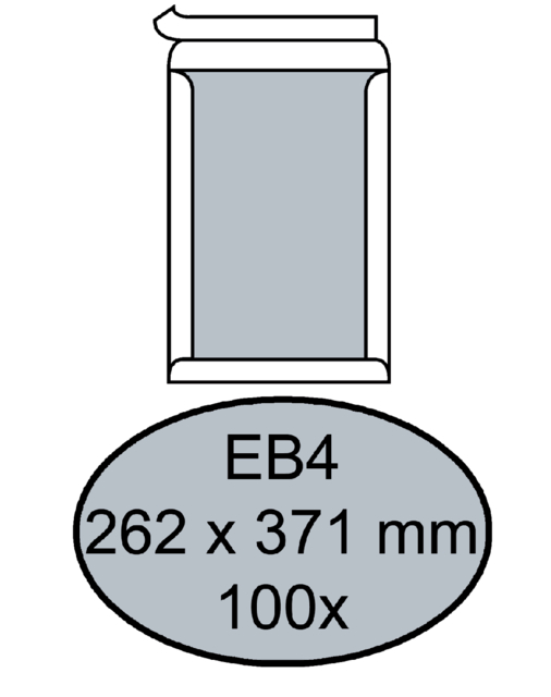 Enveloppe Quantore dos carton EB4 262x371mm autocollant blanc 100pcs