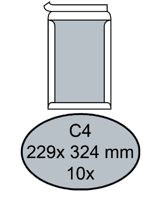 Enveloppe Quantore dos carton C4 229x324mm autocollante blanc 10 pièces