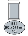 Enveloppe Quantore dos carton EB4 262x371mm autocollante blanc 10 pièces