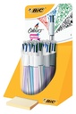 Balpen Bic 4kleuren shine medium zilver/paars/roze/blauw