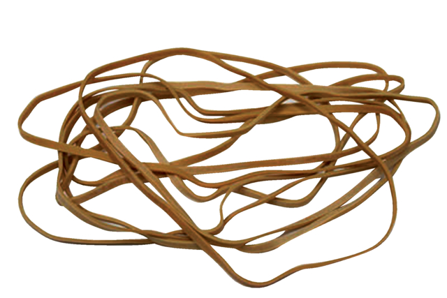 Elastique Standard 24 Rubber Bands 150x1,5mm 50g brun 85 pièces