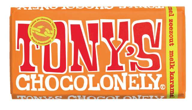 Chocolat Tony's Chocolonely lait caramel au sel marin tablette 180g