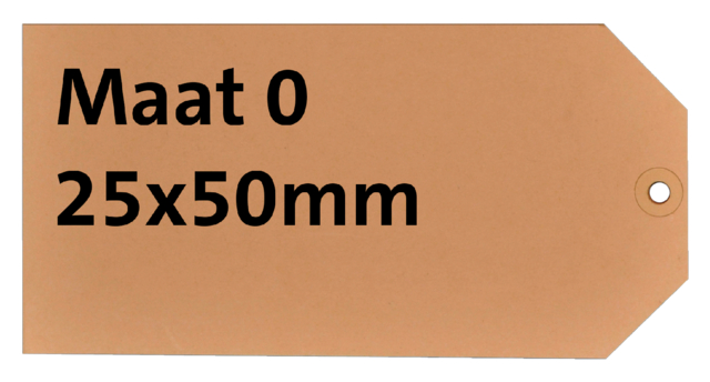 Etiquette carton n°0 200g 25x50mm chamois 1000 pièces