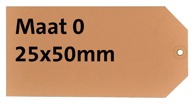 Label HF2 nr 0 200gr 25x50mm bruin 1000 stuks