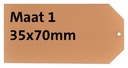 Etiquette carton n°1 200g 35x70mm chamois 1000 pièces