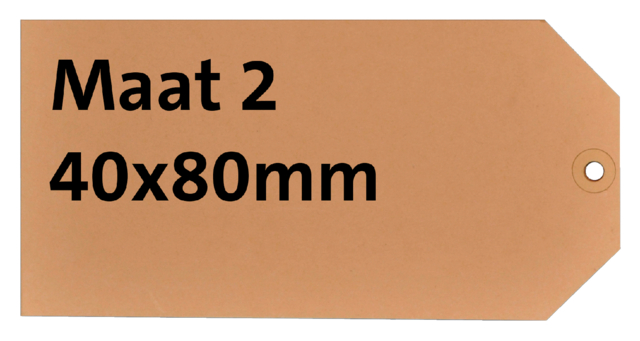 Etiquette carton n°2 200g 40x80mm chamois 1000pcs.