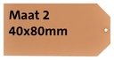 Label karton nr 2  200gr 40x80mm chamois 1000 stuks