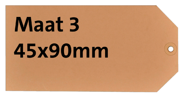 Etiquette carton n°3 200g 45x90mm chamois 1000 pièces