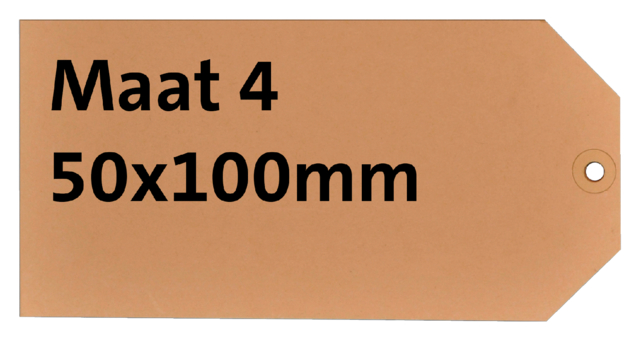 Etiquette carton n°4 200g 50x100mm chamois 1000 pièces