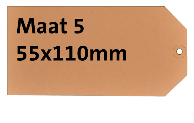 Label karton nr5 200gr 55x110mm chamois 1000 stuks