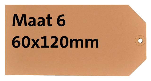 Label karton nr6 200gr 60x120mm chamois 1000 stuks