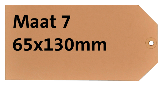 Etiquette carton n°7 200g 65x130mm chamois 1000 pièces