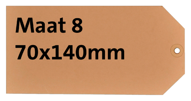 Label karton nr8 200gr 70x140mm chamois 1000 stuks