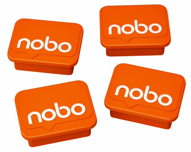 Aimant Nobo 22m orange 4 pièces