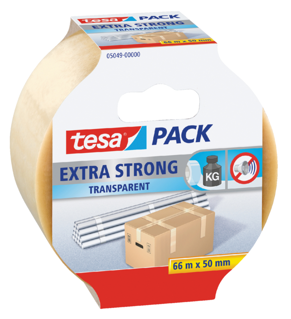 Verpakkingstape tesapack® Extra Strong 66mx50mm pvc transparant