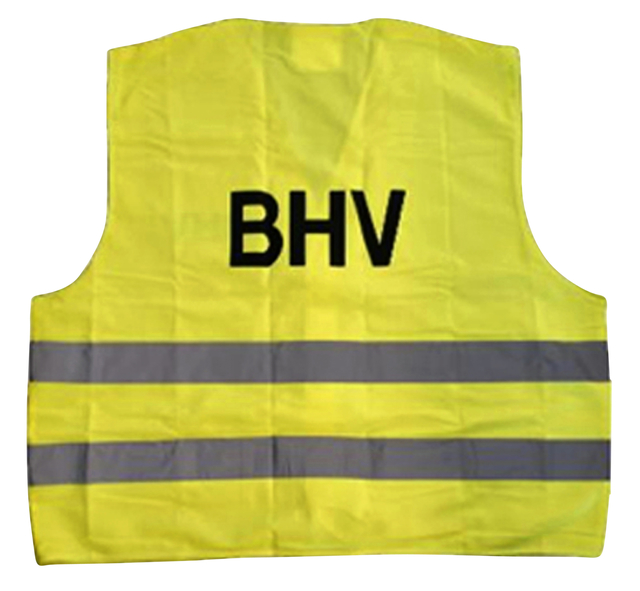 Gilet de sécurité avec impression ''BHV'' jaune