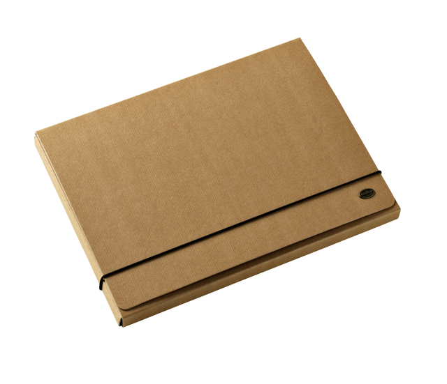 Porte-documents Djois Kraft Line  A4 3 rabats 850g brun