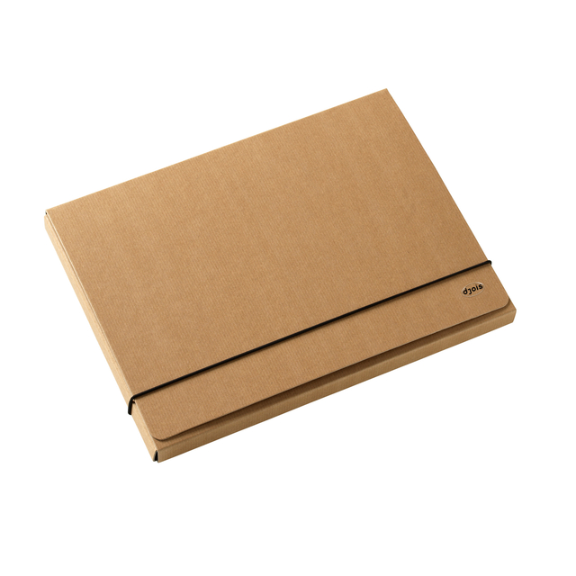 Porte-documents Djois Kraft Line  A4 3 rabats brun