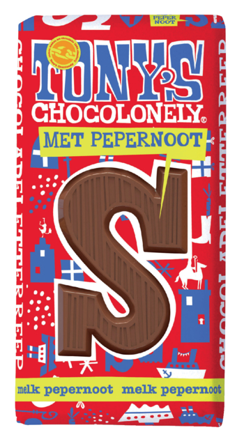 Chocoladeletter Tony's Chocolonely melk pepernoot S 180gr