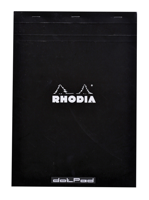 Schrijfblok Rhodia A4 dots 80 vel 90gr zwart