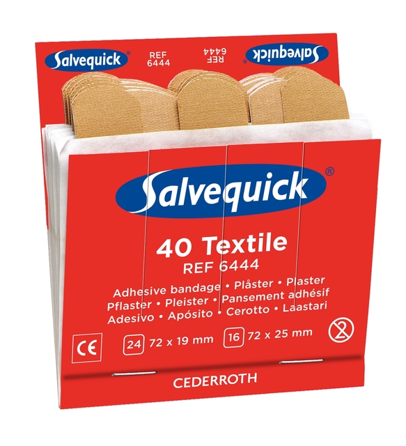 Pansements Salvequick recharge textile 6444 6 cartes 40 pièces