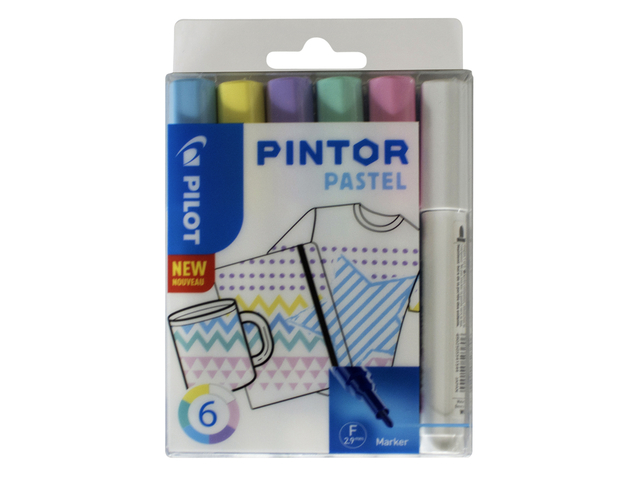Feutre PILOT Pintor pastel Fin assorti étui 6 pièces