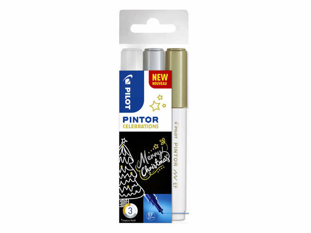 Feutre PILOT Pintor Celebrations Extra Fin assorti étui 3 pièces
