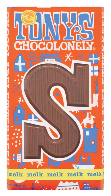 Chocolat Tony's Chocolonely Lait Lettre S 180g