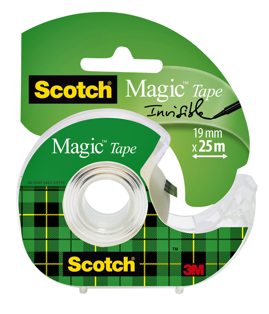 Ruban adhésif Scotch Magic 810 25mx19mm invisible + dérouleur