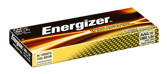 Pile Energizer Industrial AAA alcaline boîte 10 pièces