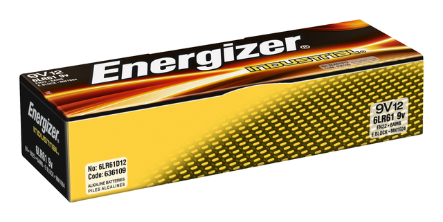 Pile Energizer Industrial 9Volt alcaline boîte 12 pièces