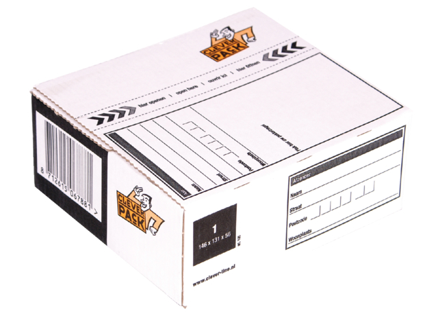 Postpakketbox 1 CleverPack 146x131x56mm wit pak à 25 stuks