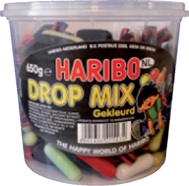 Drop Haribo mix gekleurd 650 gram