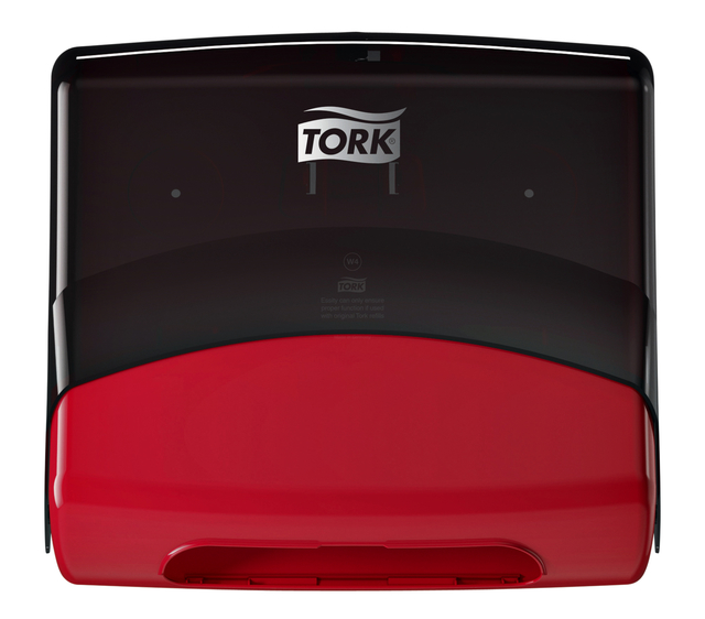 Distributeur chiffons de nettoyage Tork W4 Performance mural 654008 noir/rouge