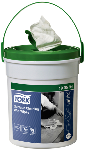 Reinigingsdoek Tork W15 Premium emmer 1-laags 58 vel wit 190594