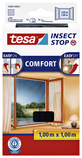 Insectenhor tesa® Insect Stop COMFORT raam 1x1m antraciet