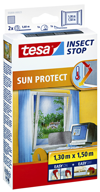 Insectenhor tesa® Insect Stop SUN PROTECT raam 1,3x1,5m antraciet