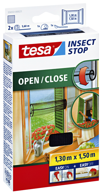 Moustiquaire tesa® Insect Stop OPEN/CLOSE fenêtre 1,3x1,5m antracite