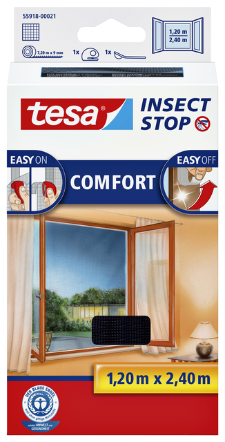 Moustiquaire tesa® Insect Stop COMFORT fenêtre 1,2x2,4m anthracite