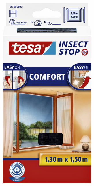 Insectenhor tesa® Insect Stop COMFORT raam 1,3x1,5m zwart