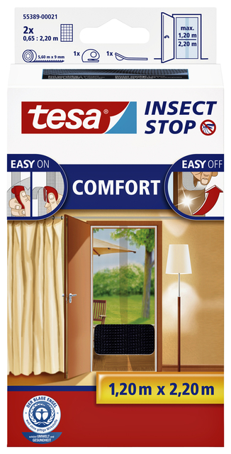 Insectenhor tesa® Insect Stop COMFORT deur 2x 0,65x2,20m zwart