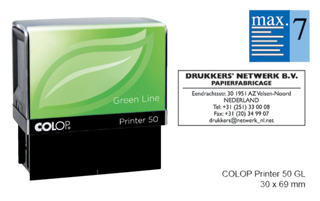 Cachet à Formules Colop 50 Green Line personnalisable vert