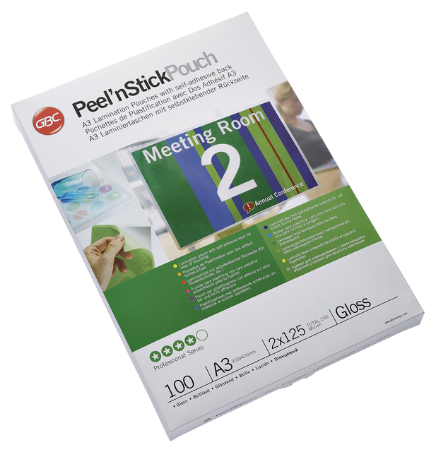 Pochette de plastification GBC A3 autocollant 2x 125 micron 100 pièces