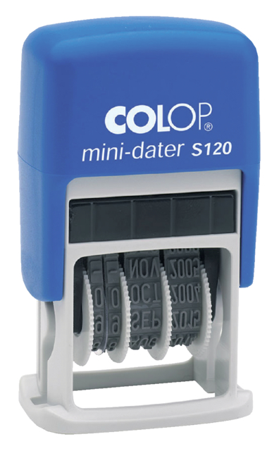 Tampon Dateur Colop Printer S 120 Mini-Dateur NL bleu