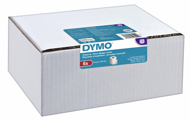 Etiquette Dymo LabelWriter carte nom 54x101mm 6 rouleaux 220 pcs blanc