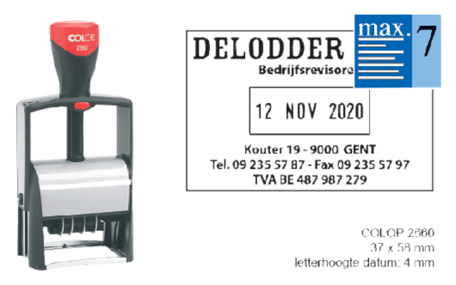 Woord-datumstempel Colop 2660 personaliseerbaar 37x58