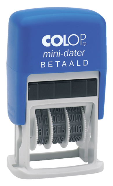 Cachet à Formule+Date Colop Printer Mini S 160/L 'Betaald' bleu