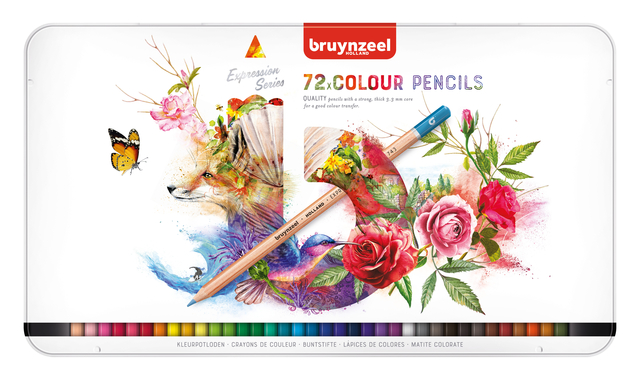 Kleurpotloden Bruynzeel Expression assorti blik à 72 stuks