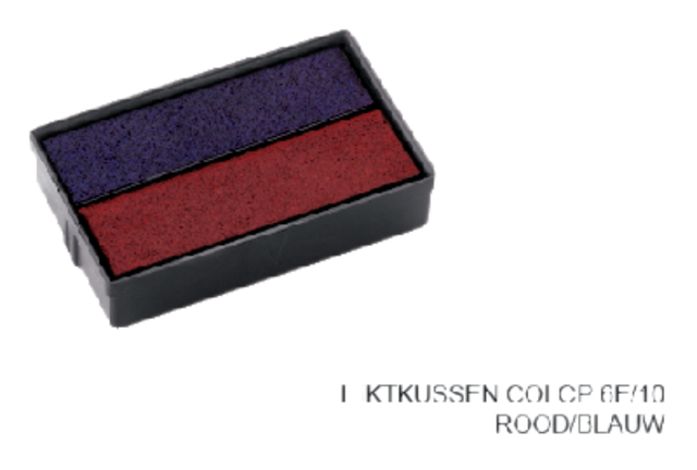 Tampon-encreur Colop E/10/2 bleu et rouge